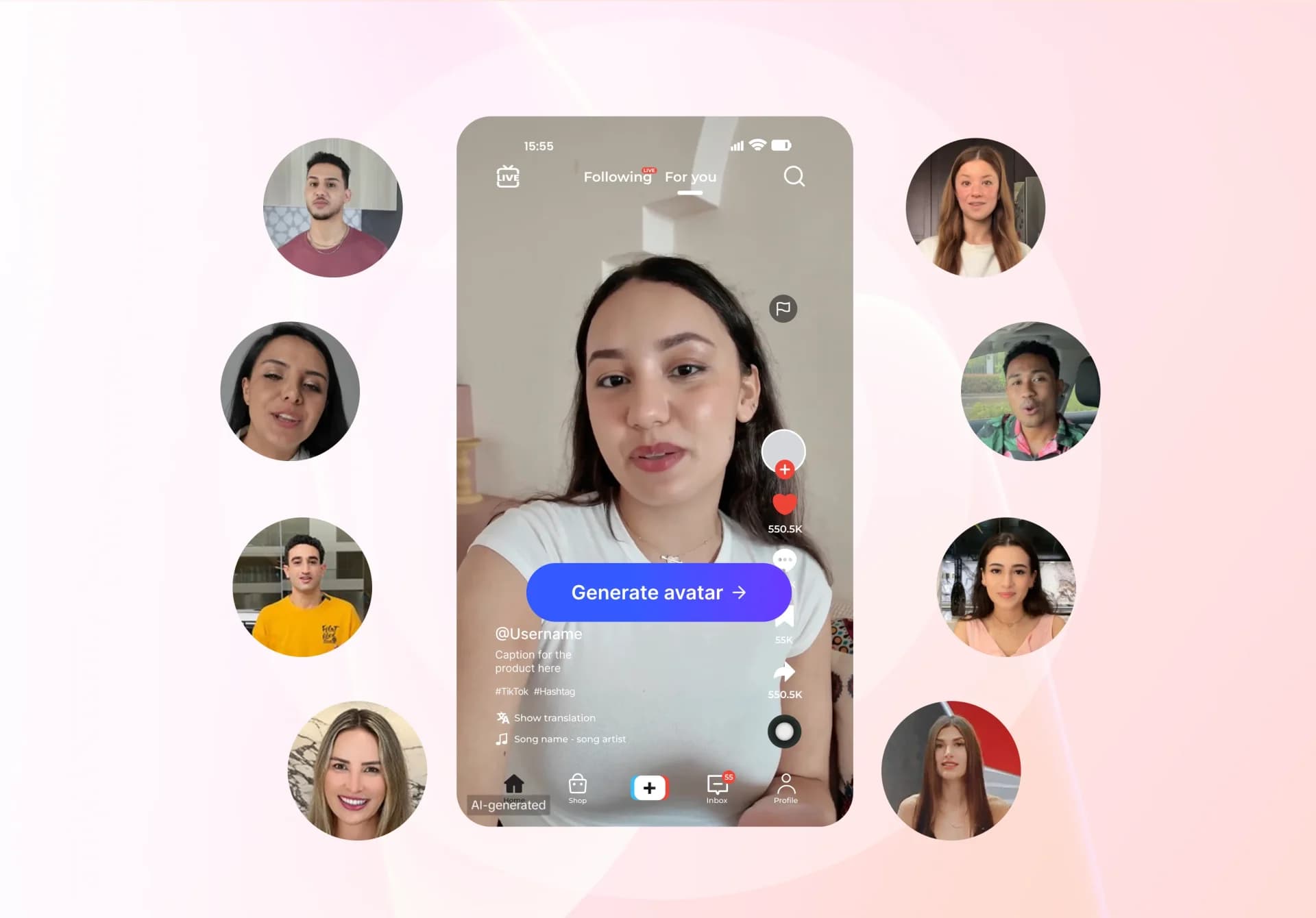 AI avatar — UGC-style spokesperson for social ads