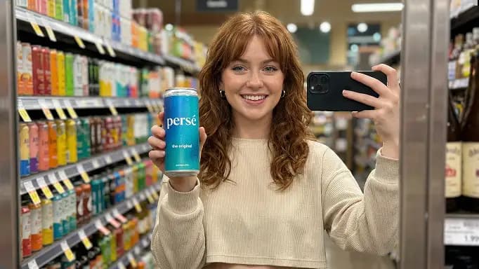 Vertical app ad with close-up creator shot