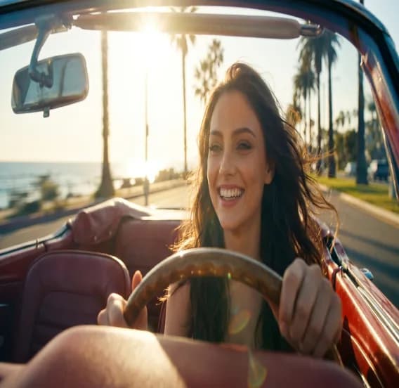 Woman driving at sunset — Seedream 5.0 sample