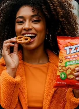 Snacking creator lifestyle UGC ad template
