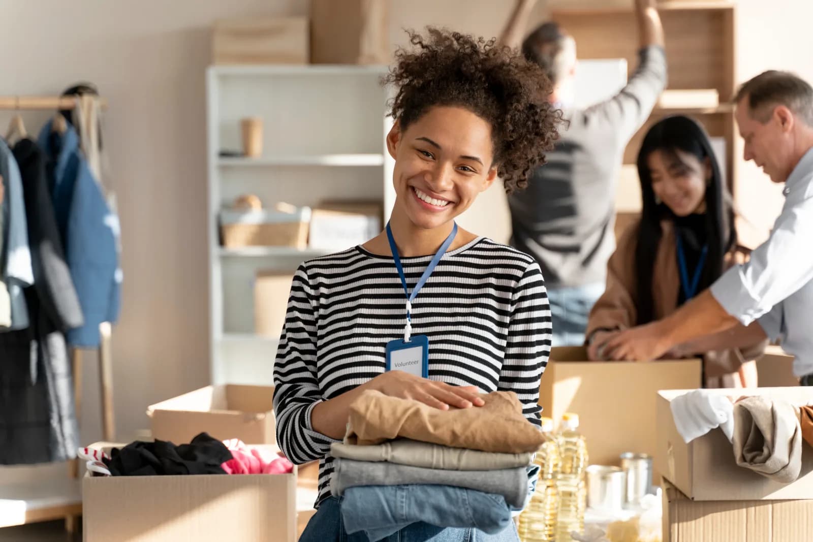 WooCommerce seller packing orders in a warehouse