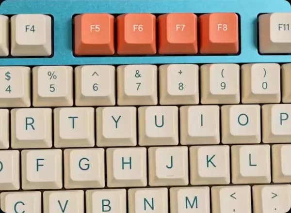 Mechanical keyboard with highlighted function keys