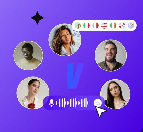 Multi-language voiceover and avatar sound settings interface