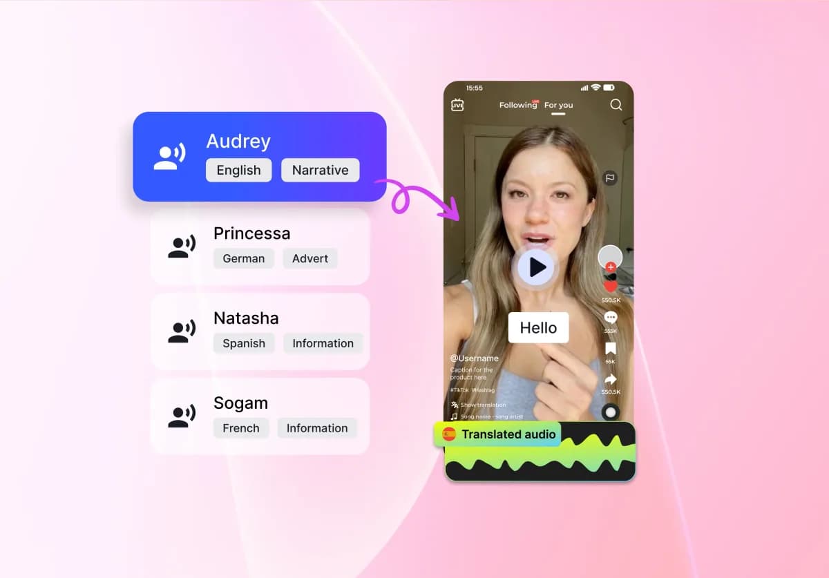 Video Translator tool dubbing a product video into multiple languages