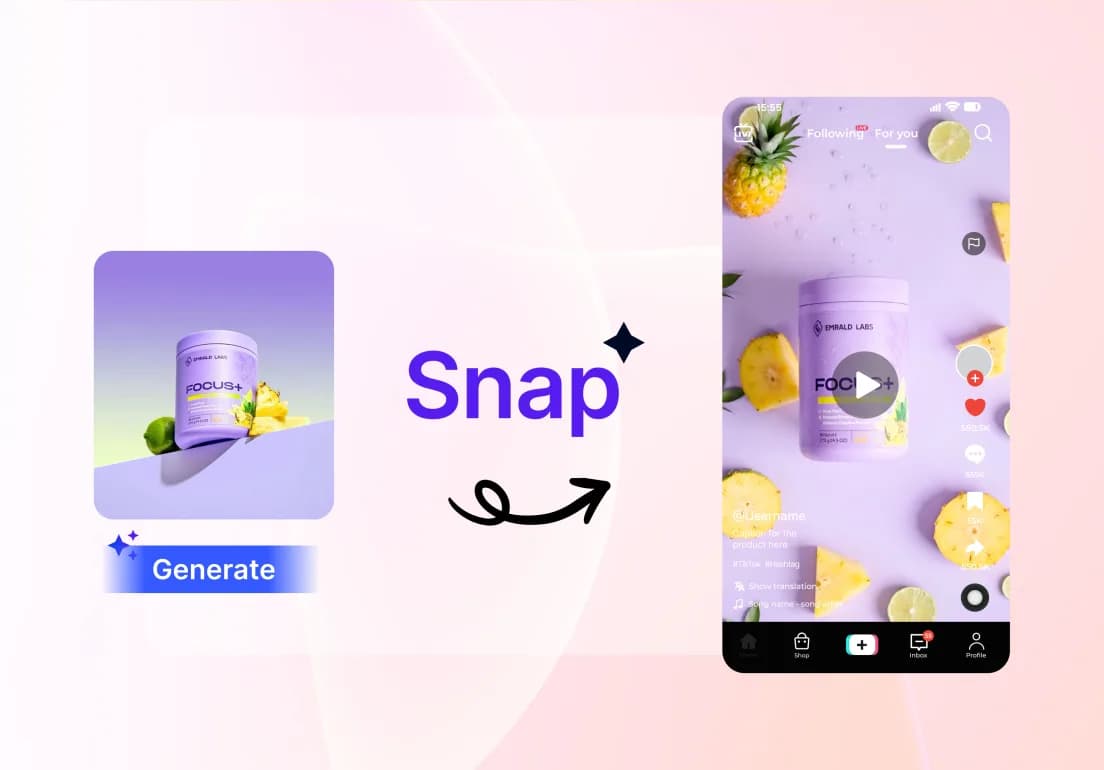 VidSnap product-to-ad generation preview