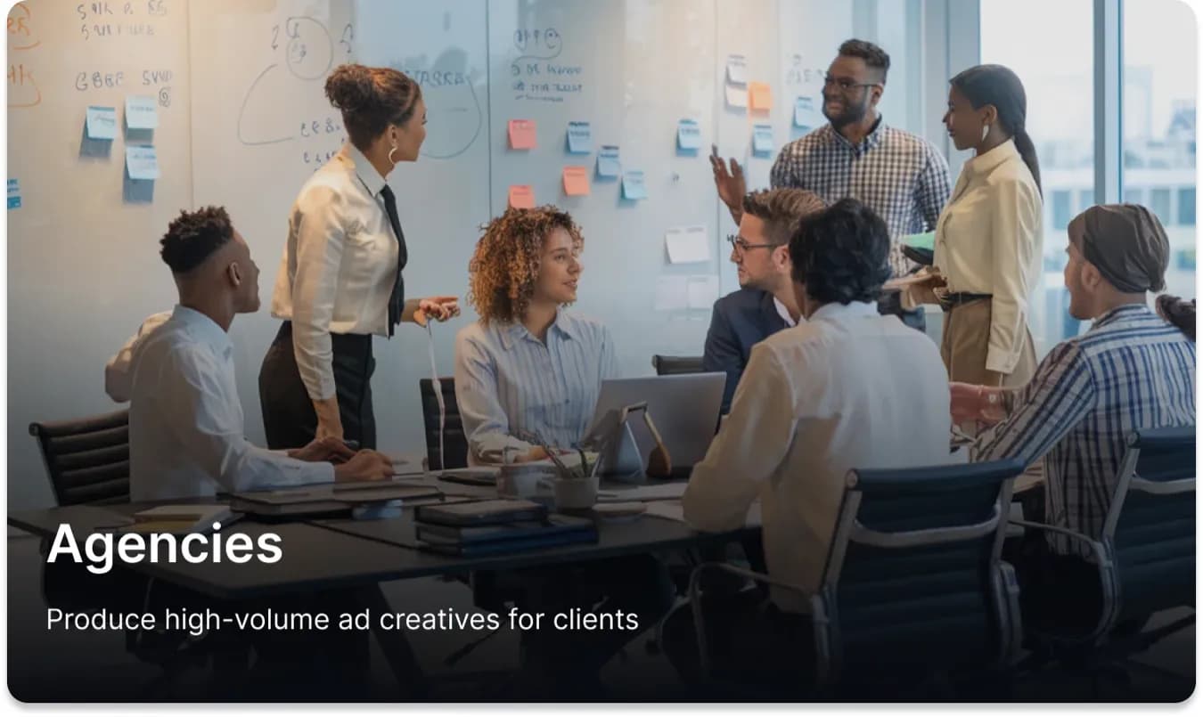 Agency team producing Instagram ad creatives for clients