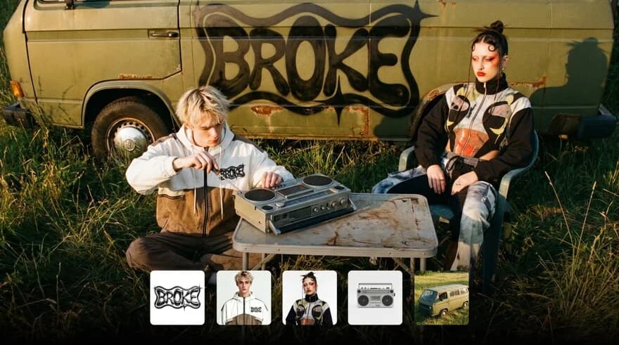 Multi-reference streetwear composition created with Seedream 5.0 reference inputs