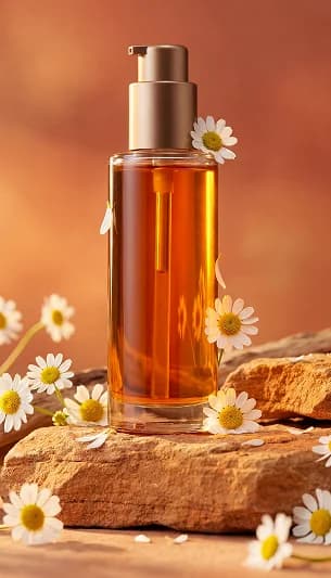 Instagram video ad with chamomile skincare serum product