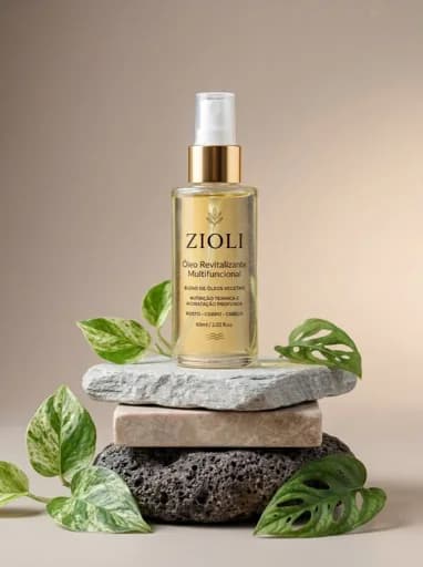 Instagram video ad with ZIOLI revitalizing oil on natural stones