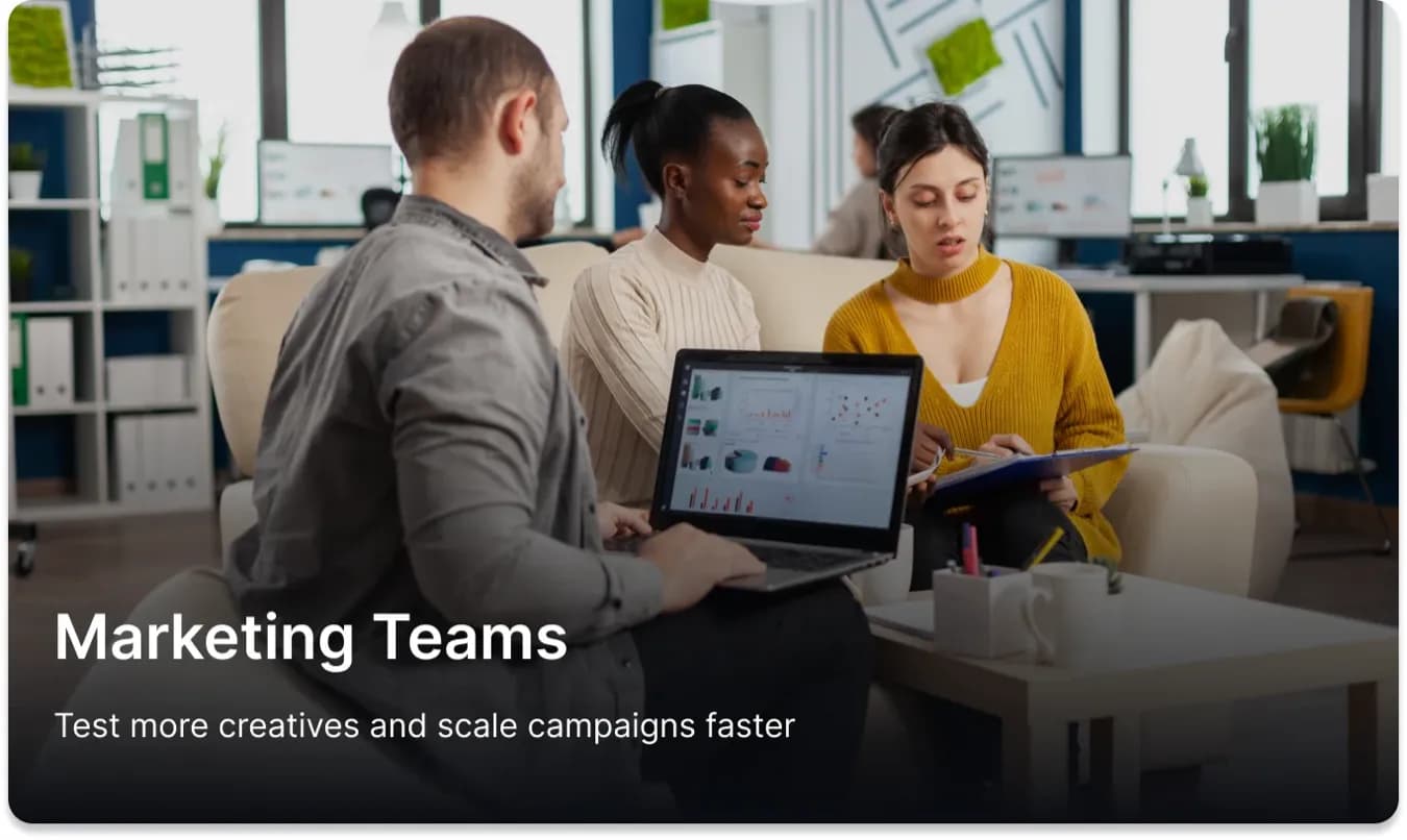 Marketing team testing Instagram ad creatives