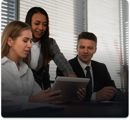 Creative agency team collaborating