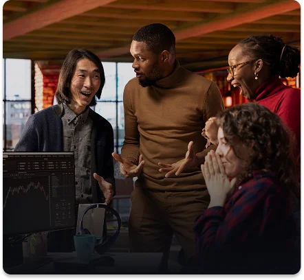 Digital agency team producing video content