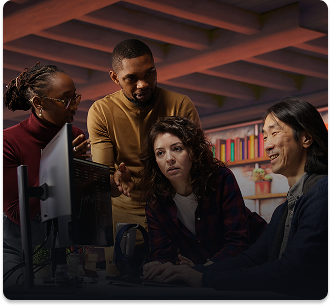 Digital agency team producing video content