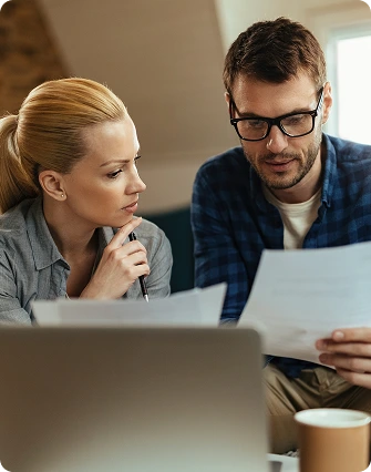 Team analyzing documents