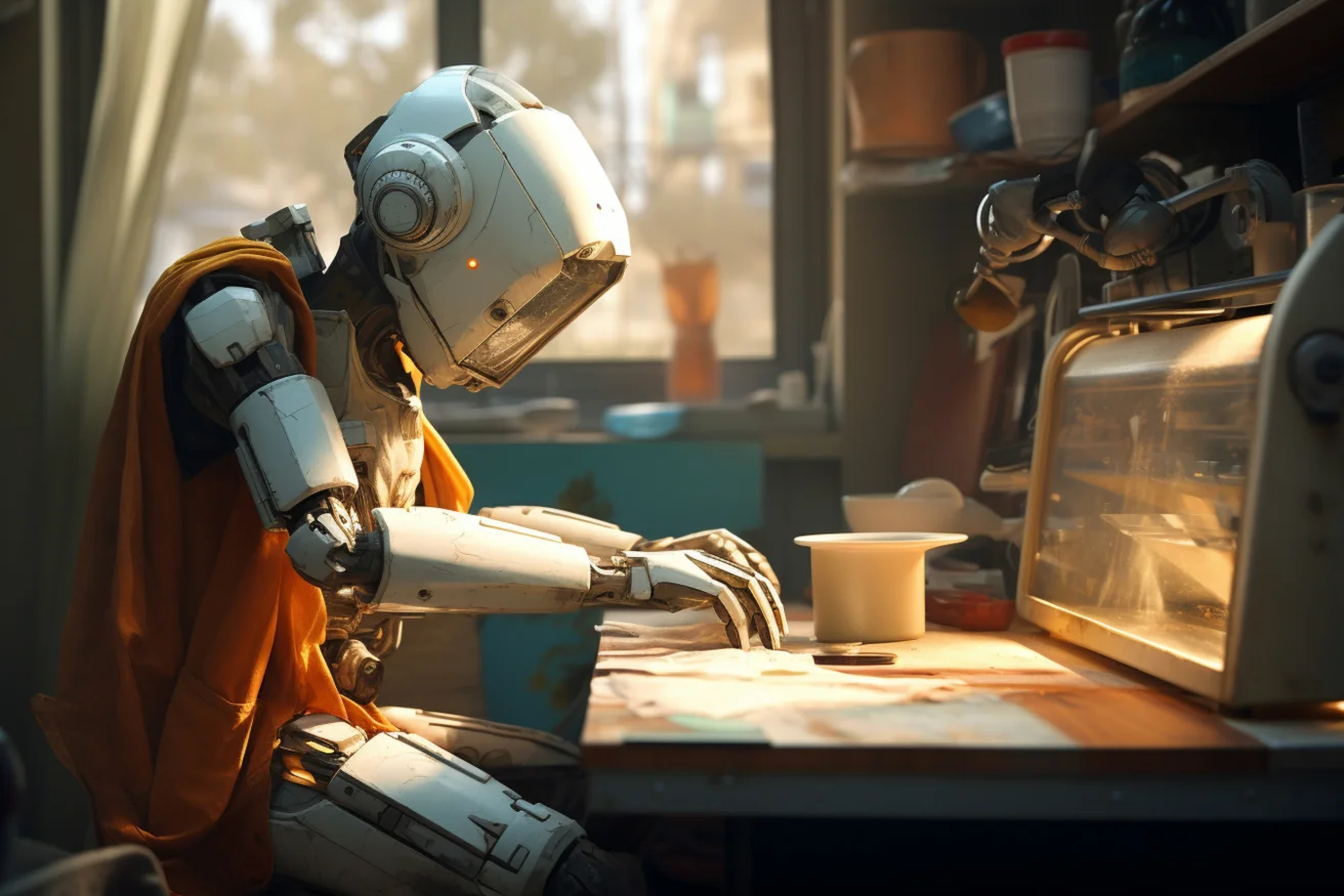 Creative technology scene representing AI-assisted content workflows.