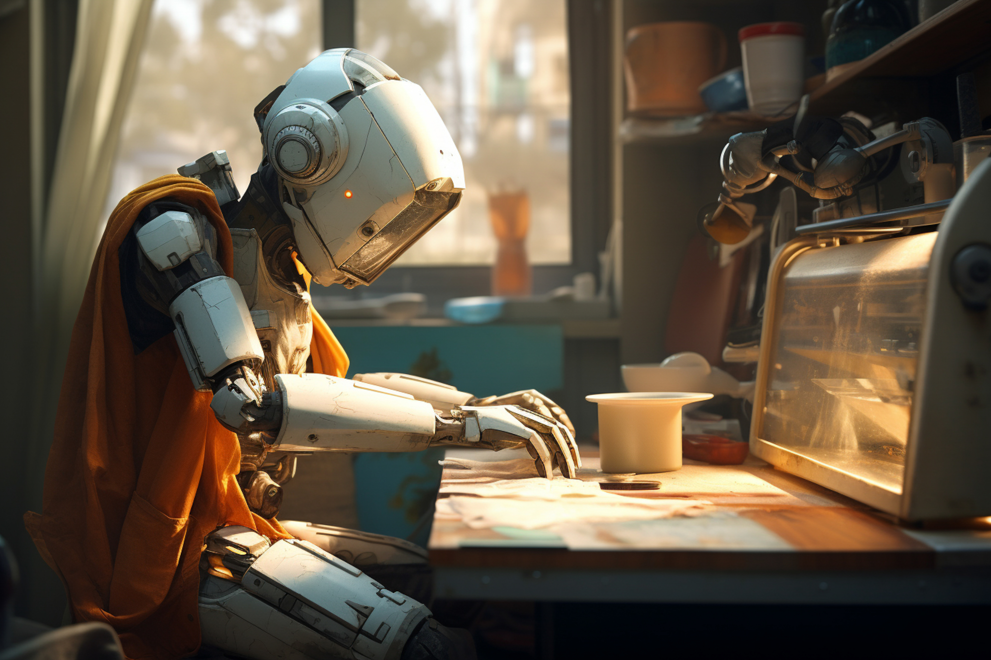 Creative technology scene representing AI-assisted content workflows.