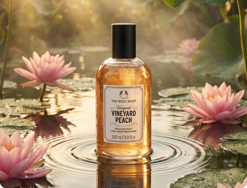 Generated Seedance 1.5 Pro product output with perfume bottle and lotus flowers