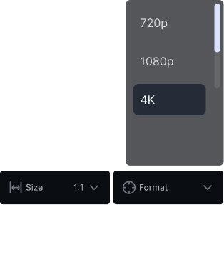 Veo 3.1 resolution, size, and format controls including 4K