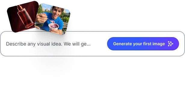 Prompt bar with Generate action and example thumbnails above the field