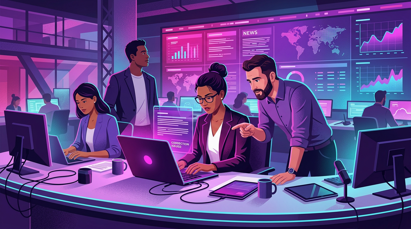 Communications team calmly issuing a fast public correction statement