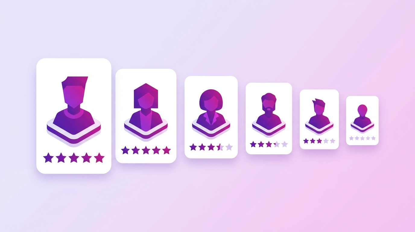 Ranked lineup of AI avatar platform cards with star ratings for multilingual marketing comparison