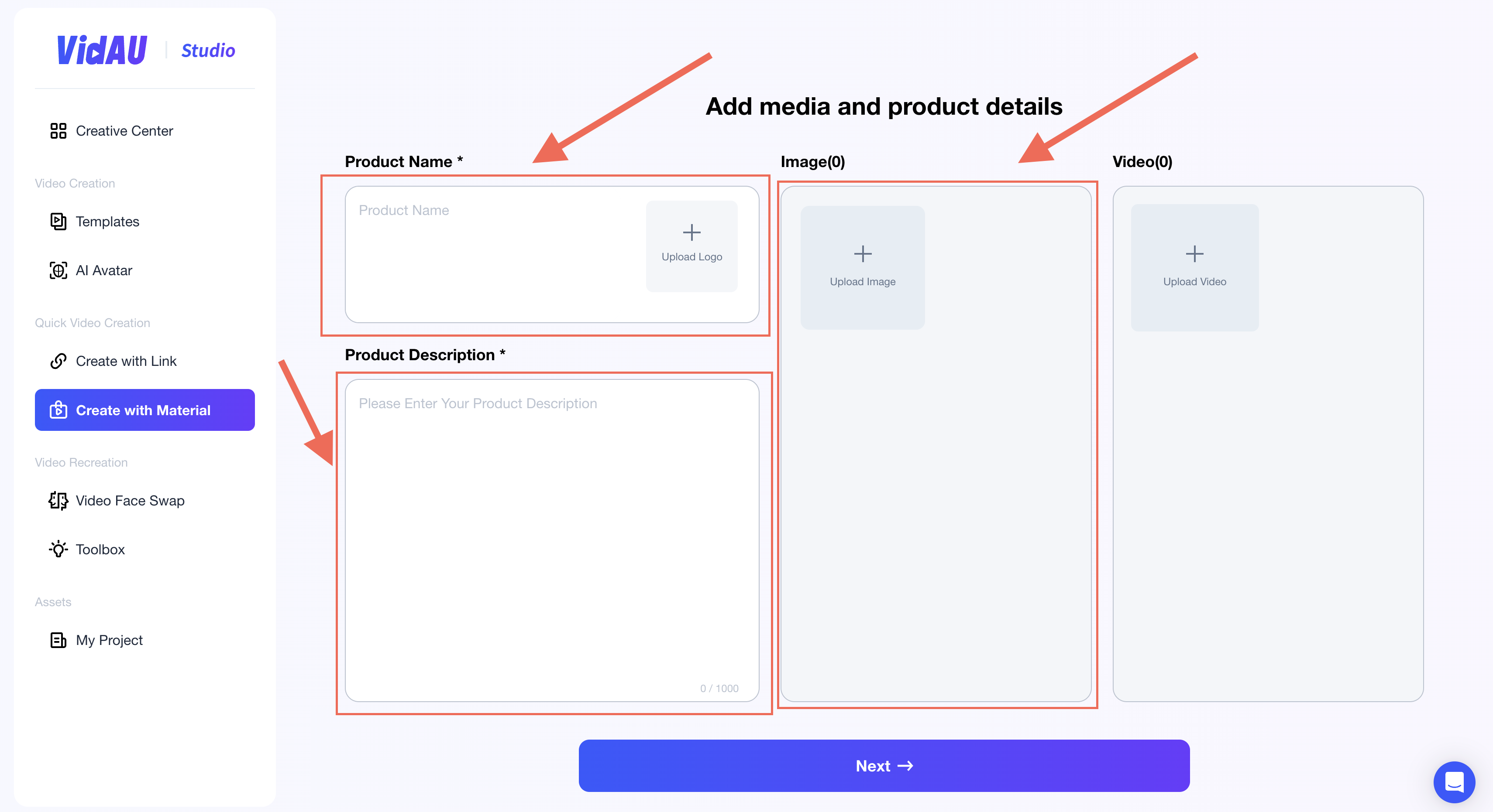 Create My AI Avatar – VidAU.ai fotos til en video