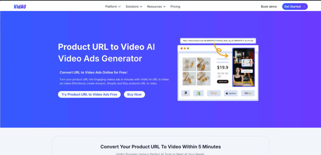 image – VidAU.ai url to video VidAU ai free video generator