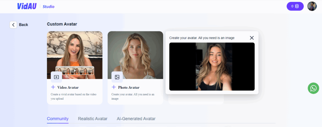AI avatars for script to video 