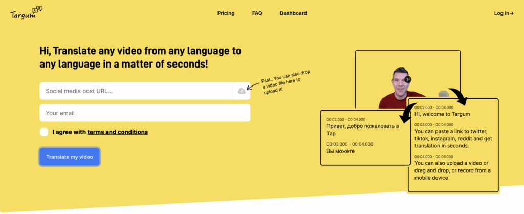 Speaking translator app for videos