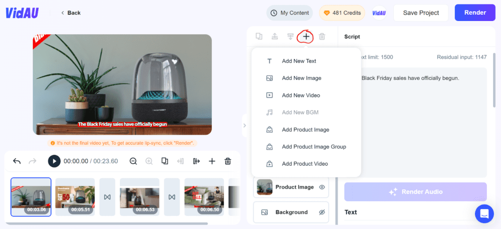 12 – VidAU.ai upload images in media