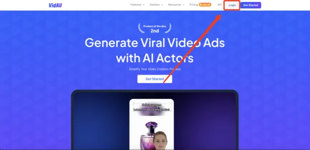 High impact login to VidAU