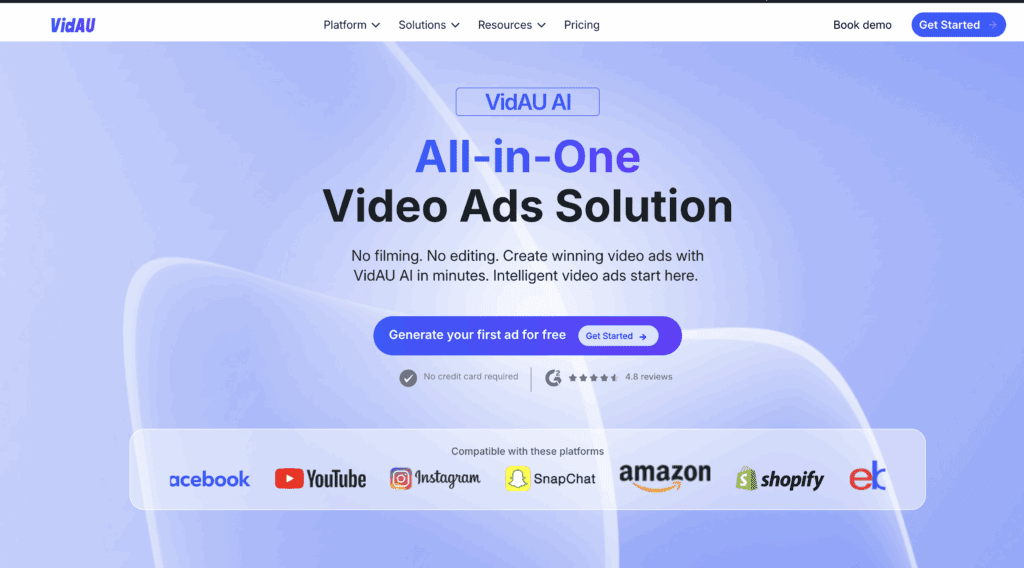 Screenshot 2025-08-20 at 185840 Logging into VidAU to access the FB Marketplace ads generator