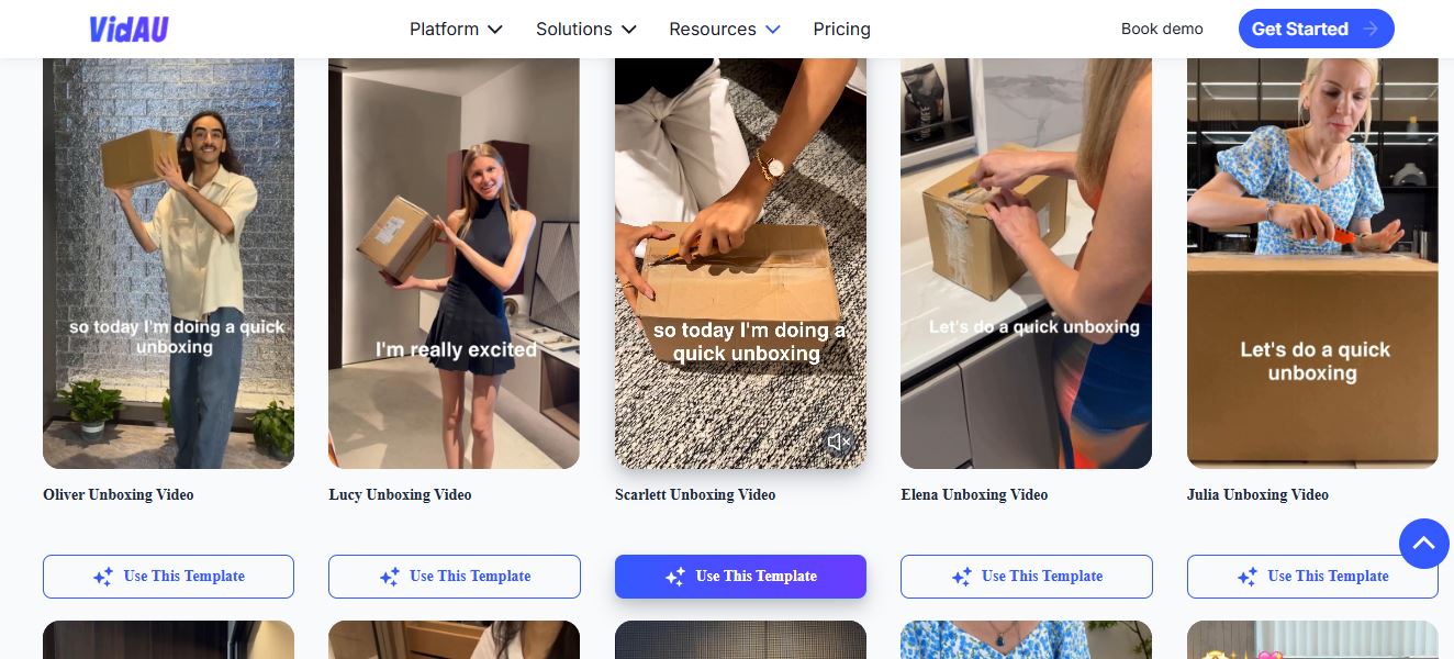 VidAU template page: an alternative to Vidwud ad