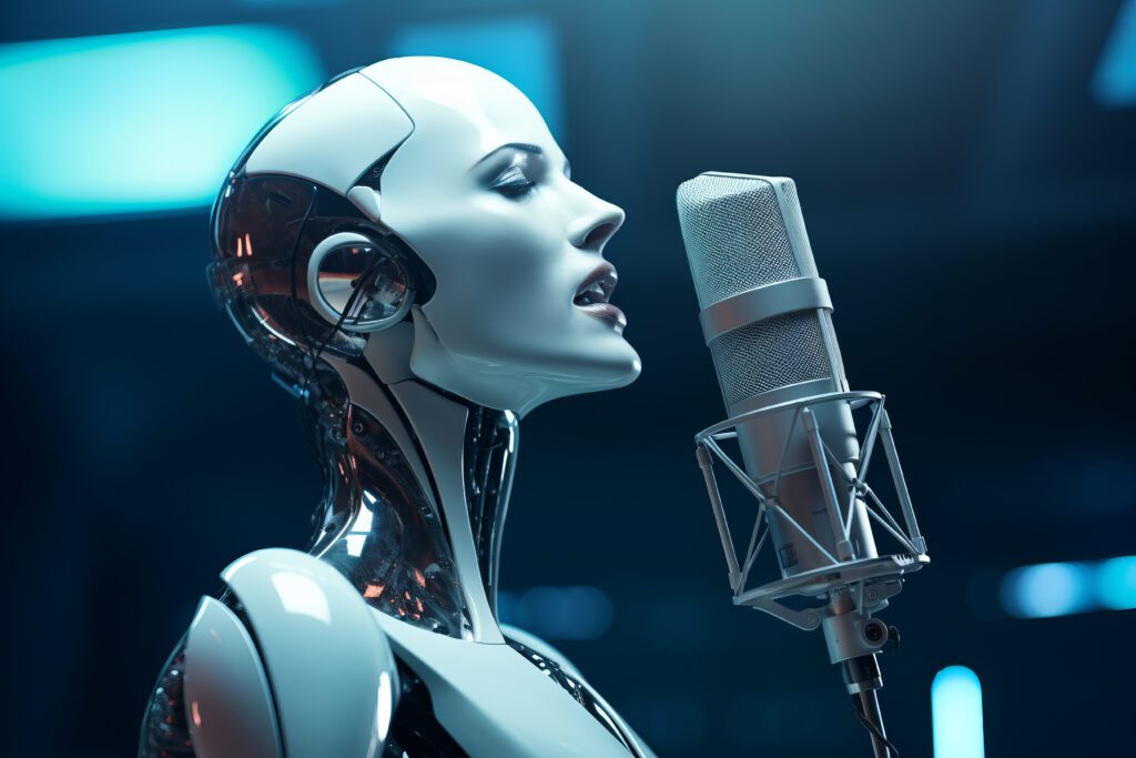 view futuristic music robot droid – VidAU.ai YouTube video Translator robot