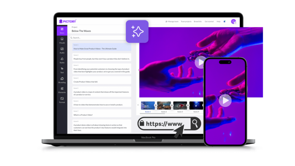 image – VidAU.ai url to video, on ai voice generator pictory