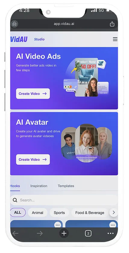VidAU AI Mobile View
