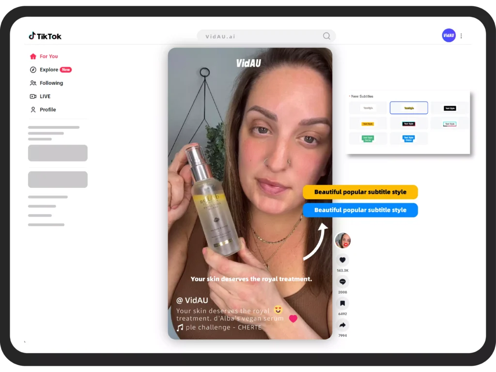 image – VidAU.ai How To Edit Caption On TikTok