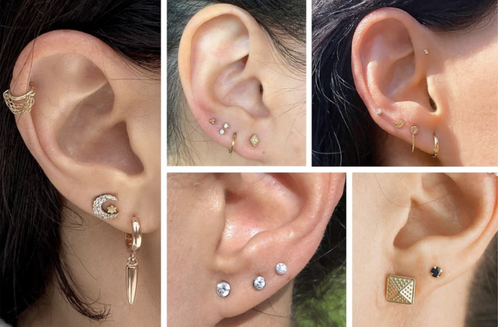 ear piercing chart