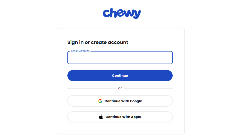 Chewy.com login, Chewys,The interface  showing how to log in to Chewy.com 