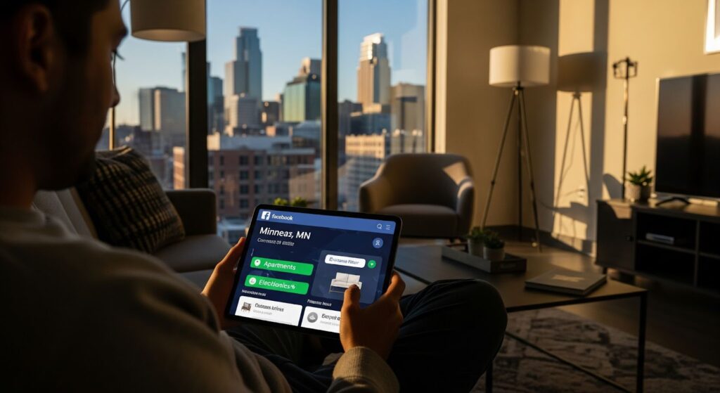 A user on the Facebook Marketplace Minneapolis web interface