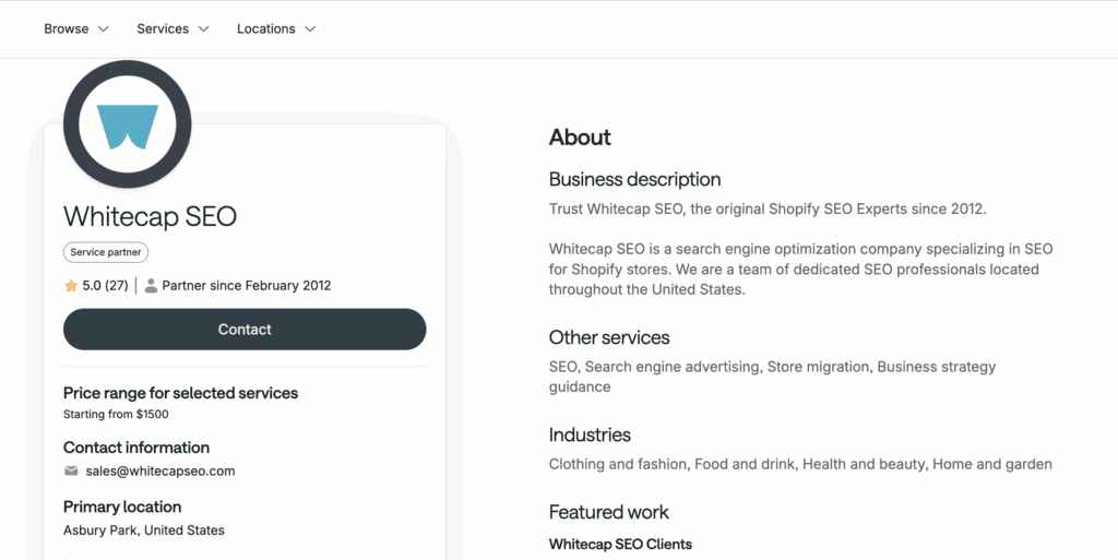Whitecap SEO – VidAU.ai An example of Shopify SEO agency partner