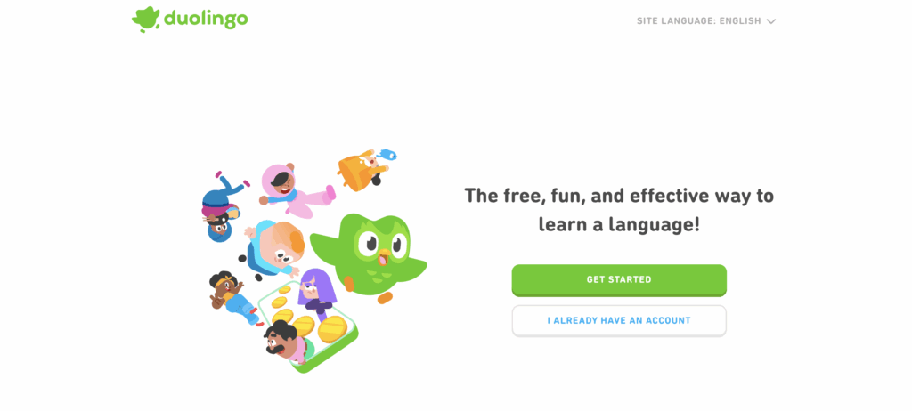 Duolingo homepage screenshot