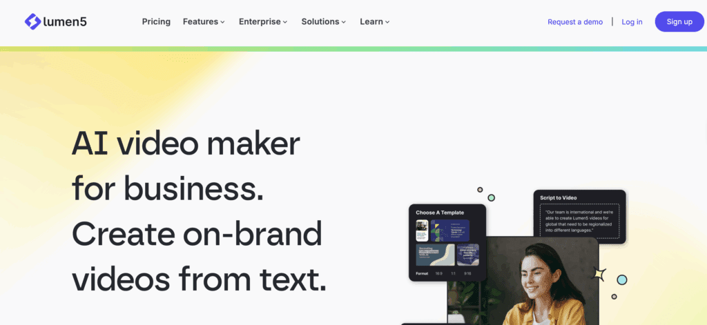 Lumen5 homepage – VidAU.ai Lumen5 homepage