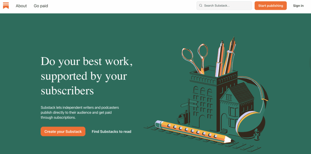 Substack landing page image