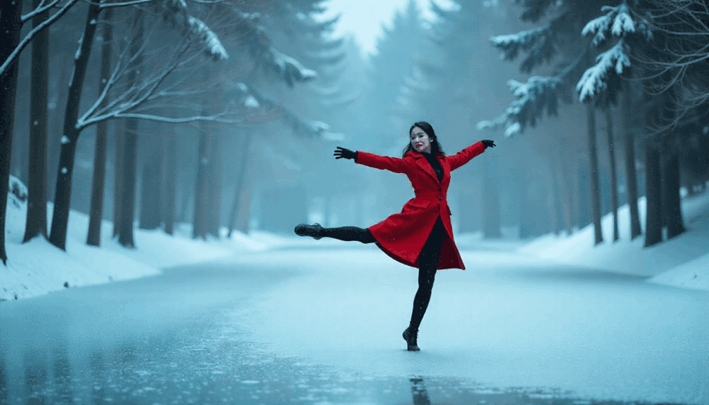 A dancing lady dancing on ice generated from an ai dance generator