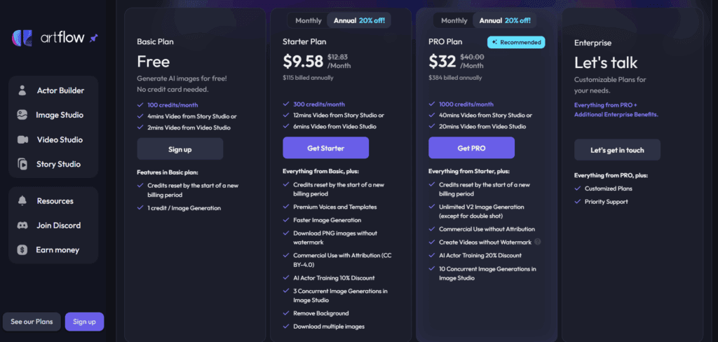 image – VidAU.ai Artflow AI pricing