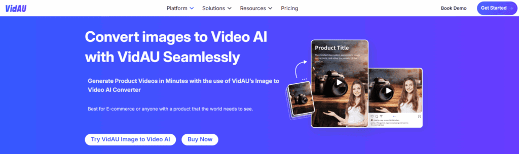 VidAU landing page – VidAU.ai VidAU Image to video