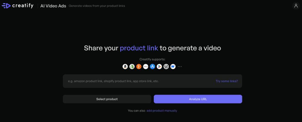 Creatify AI tool page section screenshot – VidAU.ai Creatify AI tool page section screenshot