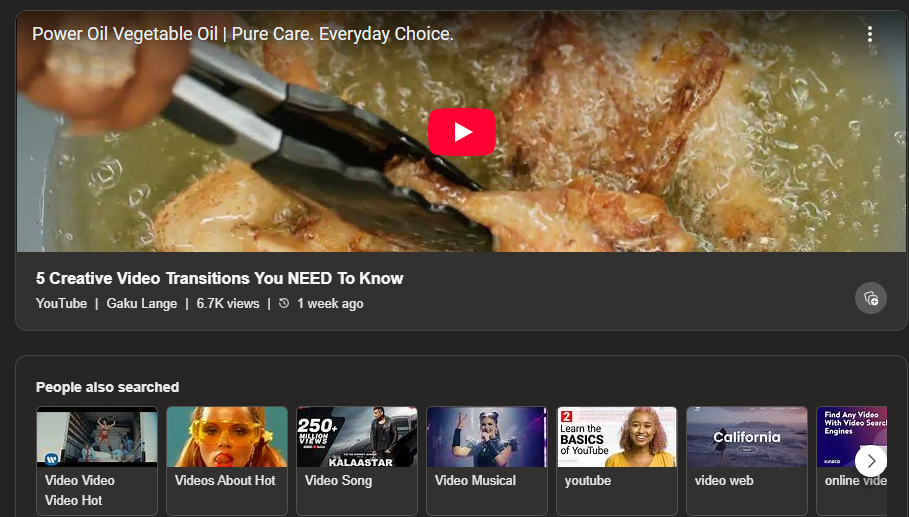 Bing videos interface image 