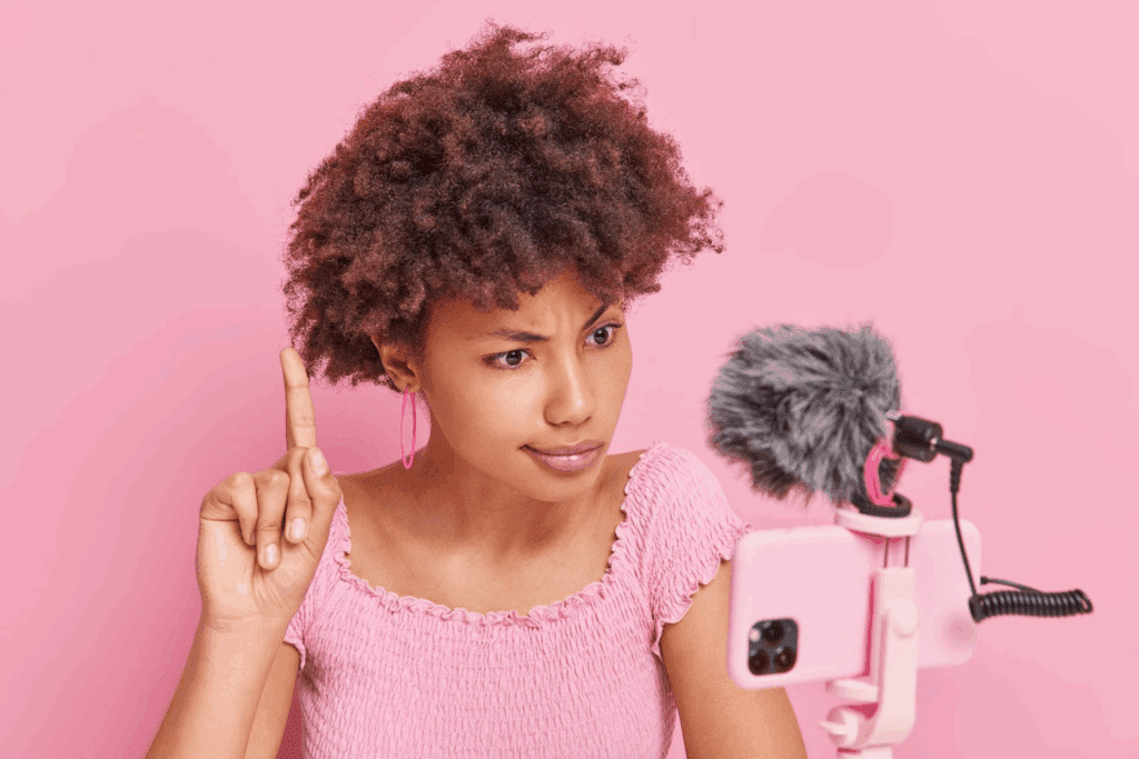 image – VidAU.ai A woman using audio trimmer mp3 for her audio